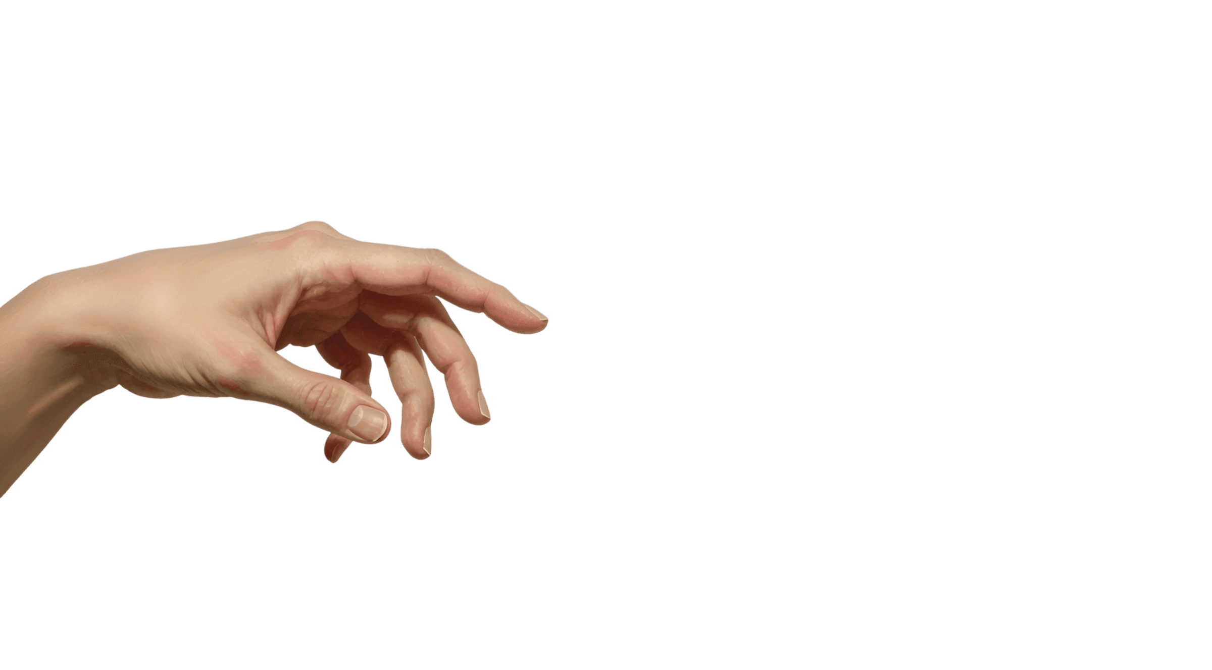 A human hand reaching outward